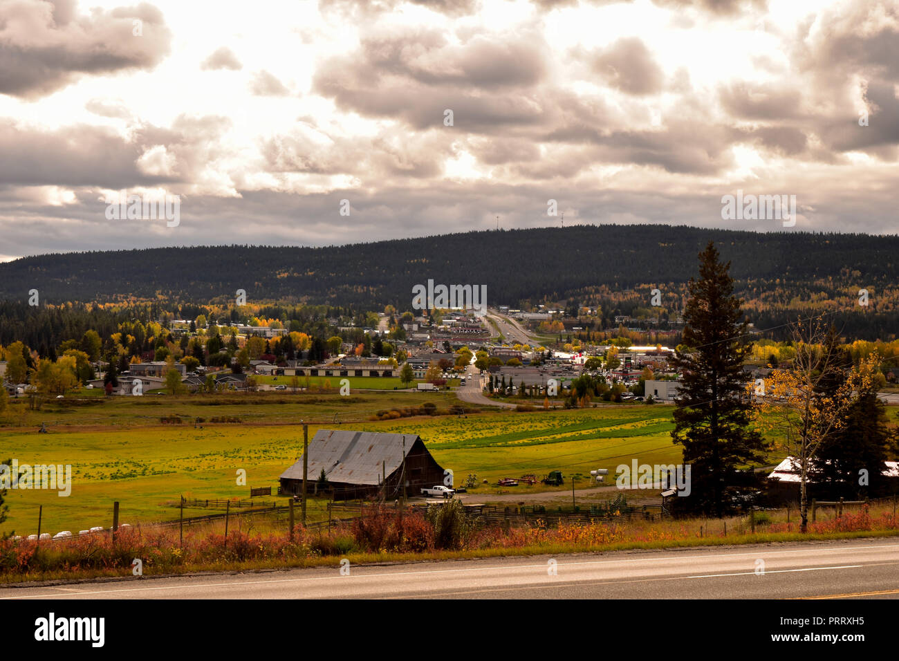 The Village of 100 Mile House, BC, Canada in the south end of Cariboo