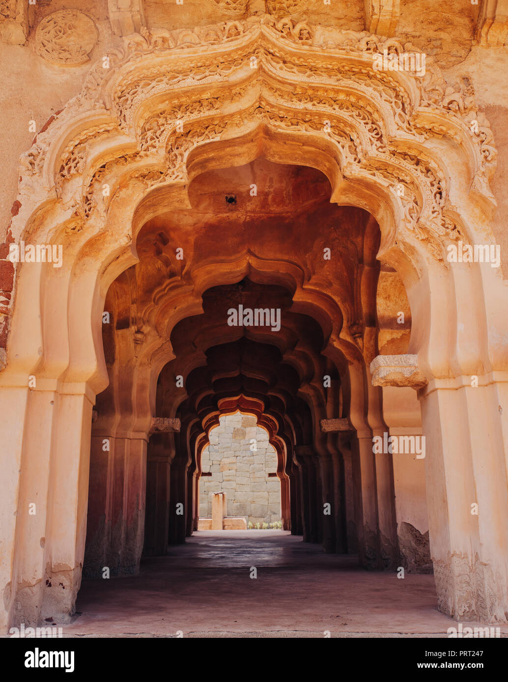 Arch Of Lotus Mahal At Hampi, Karnataka, India Stock Photo
