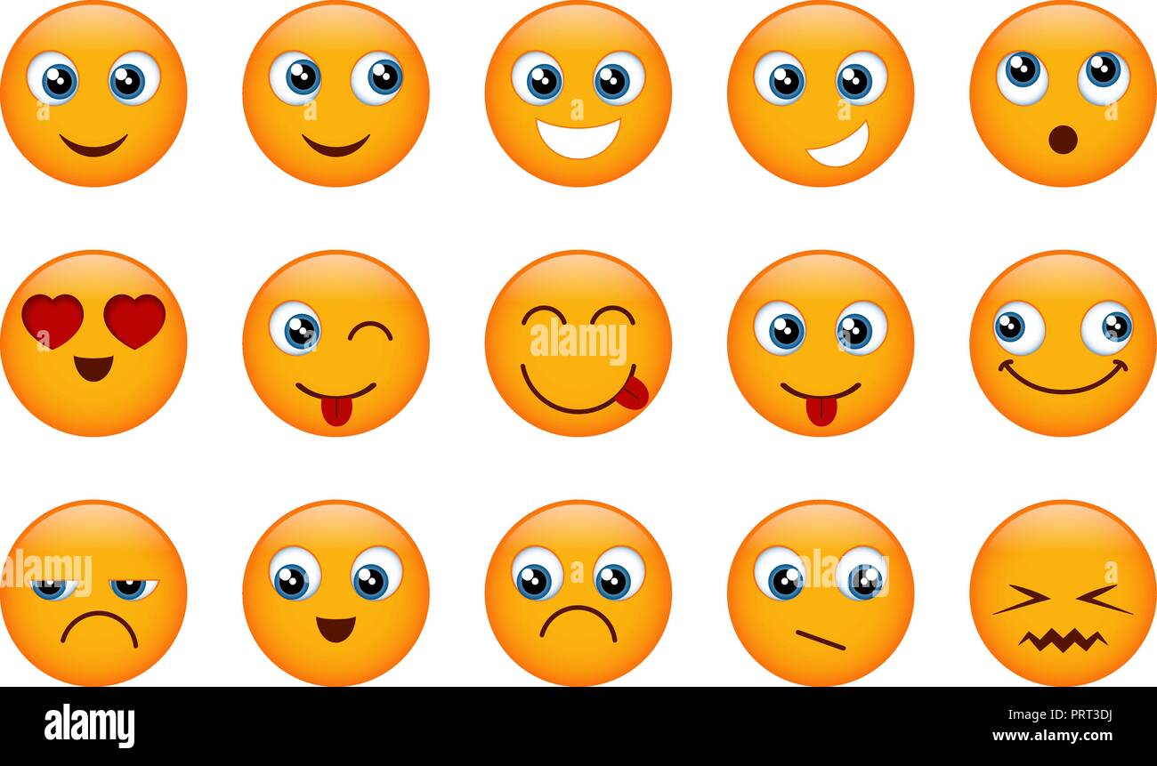 Set of yellow emojis Stock Vector Image & Art Alamy