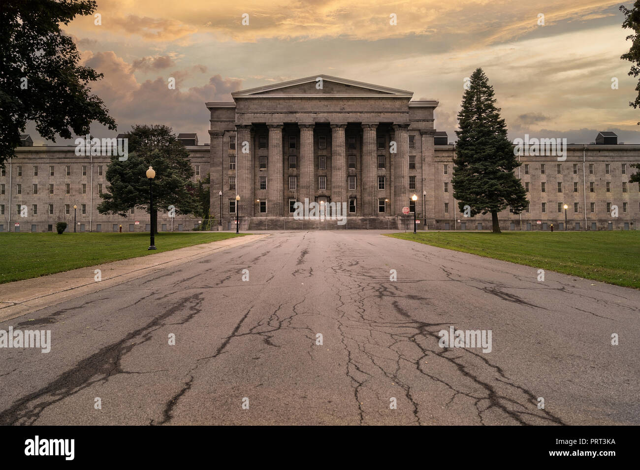 UTICA, NY, USA - OCT. 03, 2018: The Utica Psychiatric Center, also known as Utica State Hospital, opened in Utica on January 16, 1843 is a historic fa Stock Photo