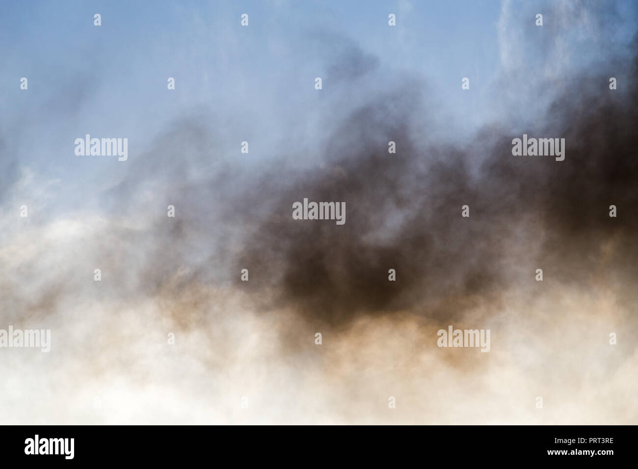 Black smoke from a ship starting its main engines and preparing to leave Stock Photo Alamy