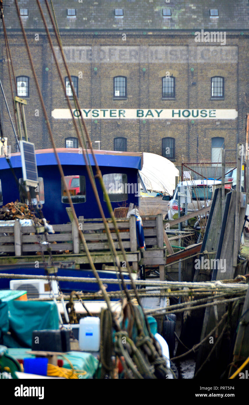 Faversham, Kent, England. Oyster Bay House on Faversham creek inlet