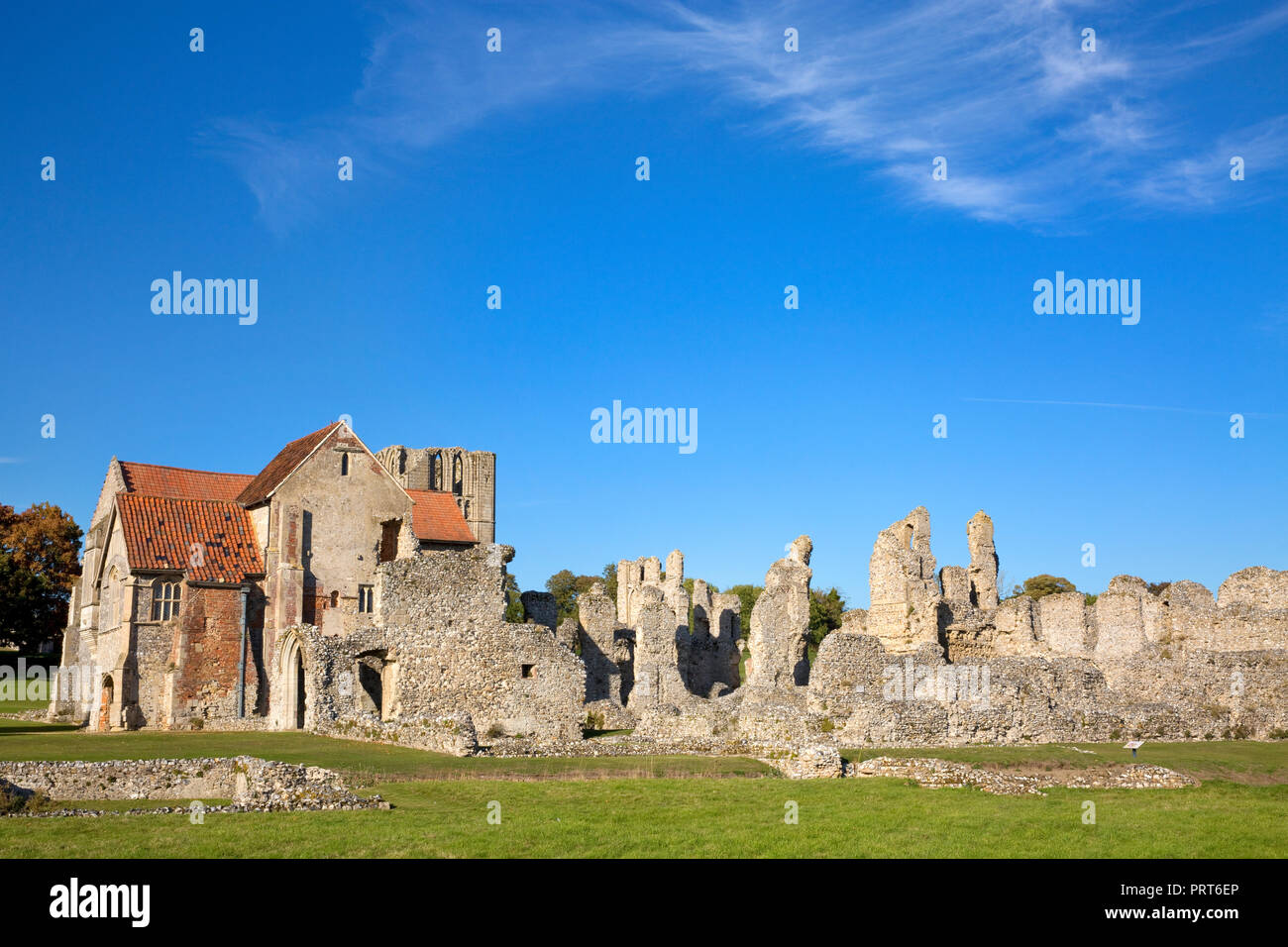 The remains of priory buildings at Castle Acre, Norfolk, United Kingdom. The site ceased to be a monastery in 1537. Stock Photo