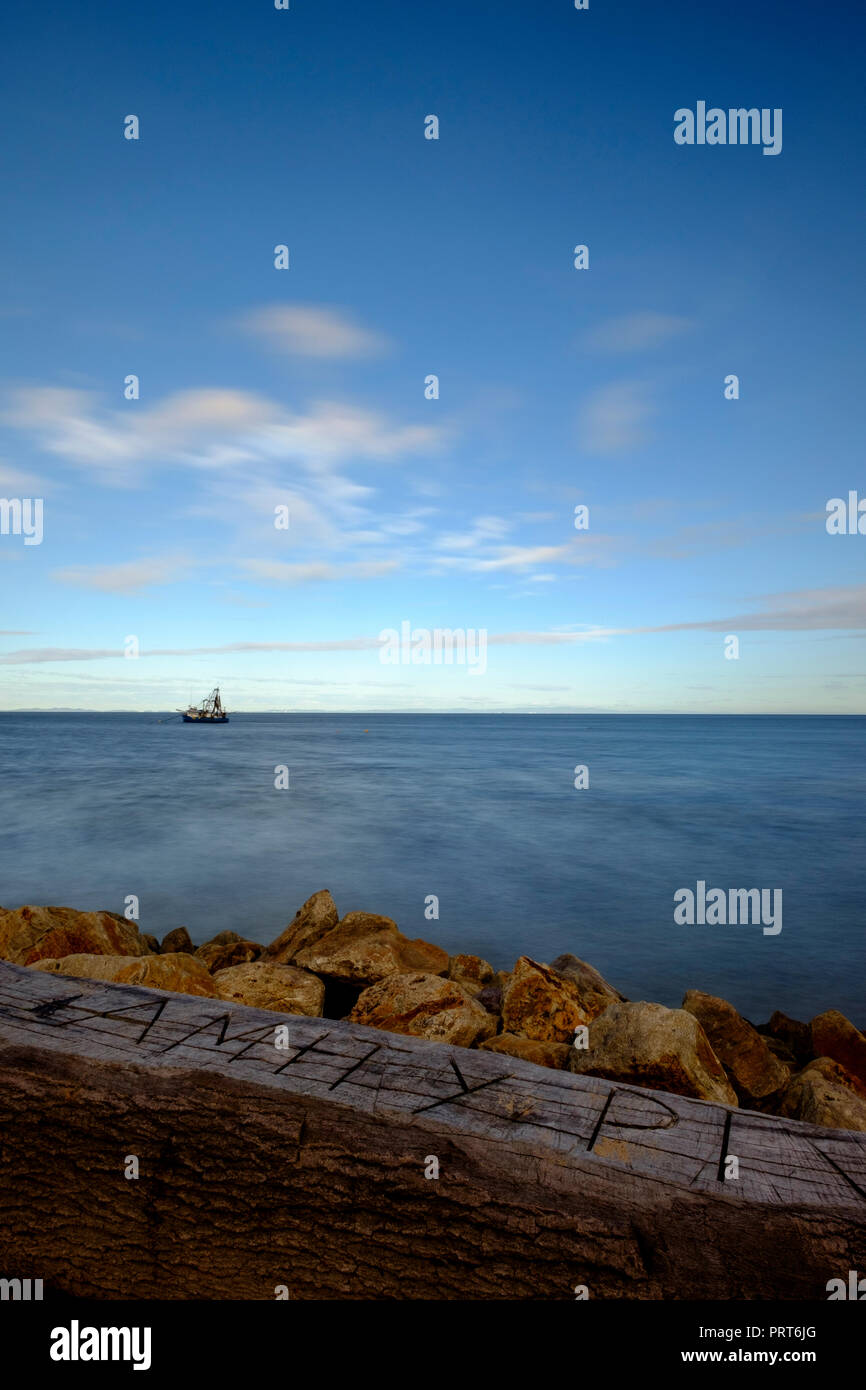 On the beachfront at Amity Point Stock Photo - Alamy