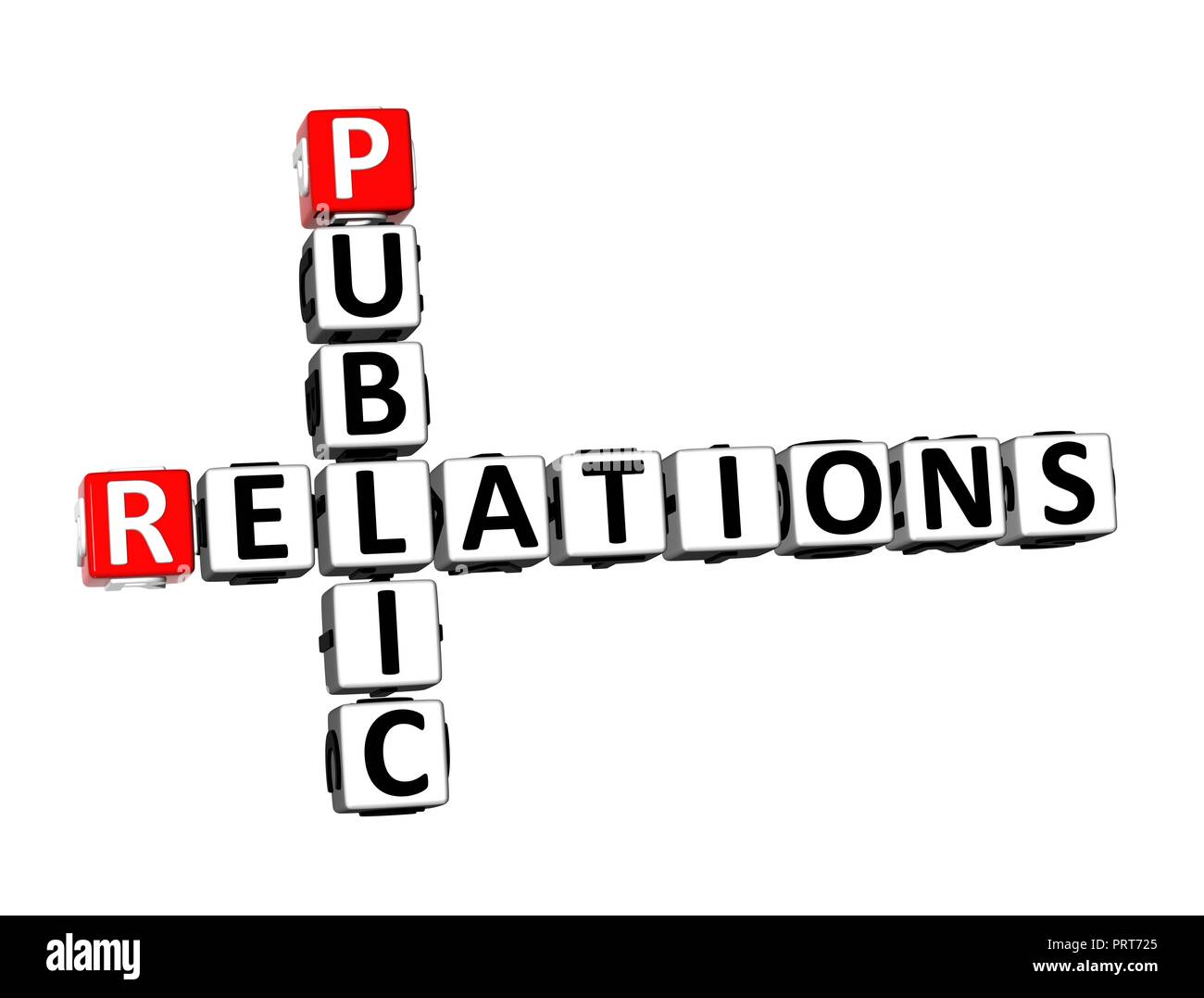 3D Rendering Crossword Public Relations Word Over White Background 3D Rendering Crossword Public Relations Word Over White Background