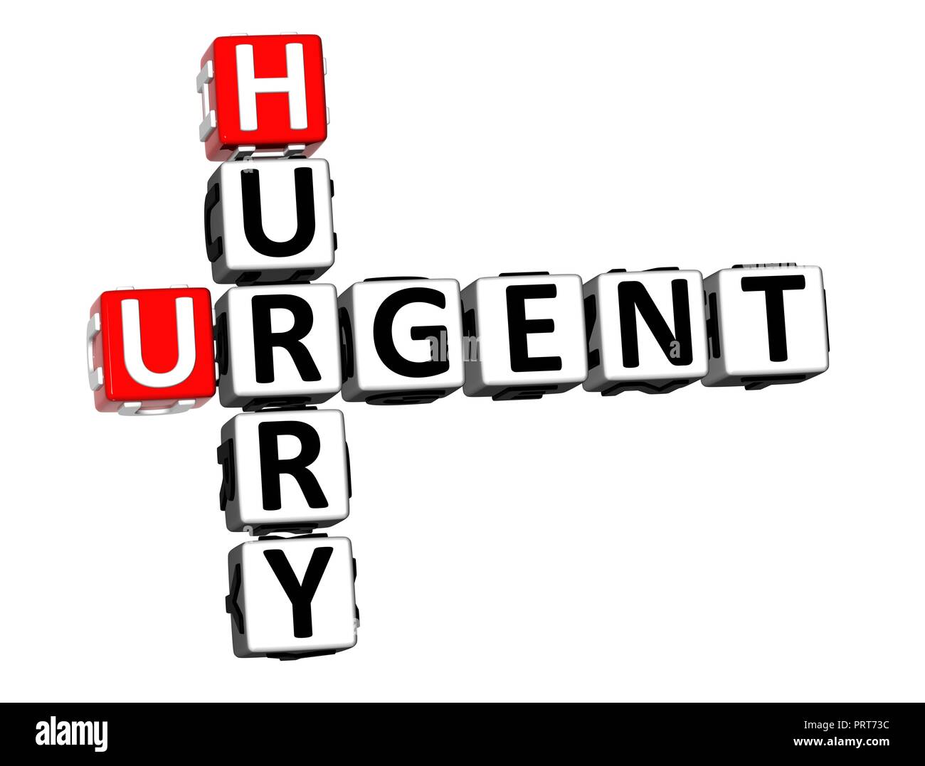 3D Rendering Crossword Hurry Urgent Word Over White Background Stock 3D Rendering Crossword Hurry Urgent Word Over White Background Stock