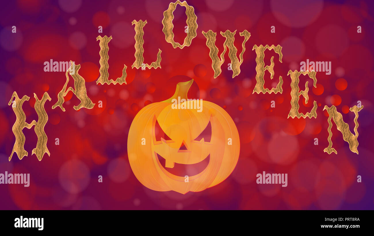 Illustration of Halloween on the red background Stock Photo - Alamy