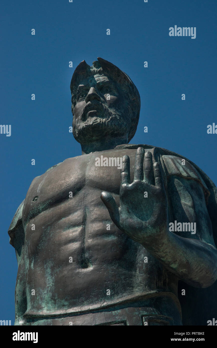 Close up view of Pheidippides statue Stock Photo