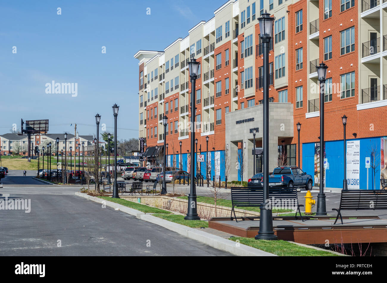 Streets of St. Charles lifestyle center mixed use commercial residential Stock Photo