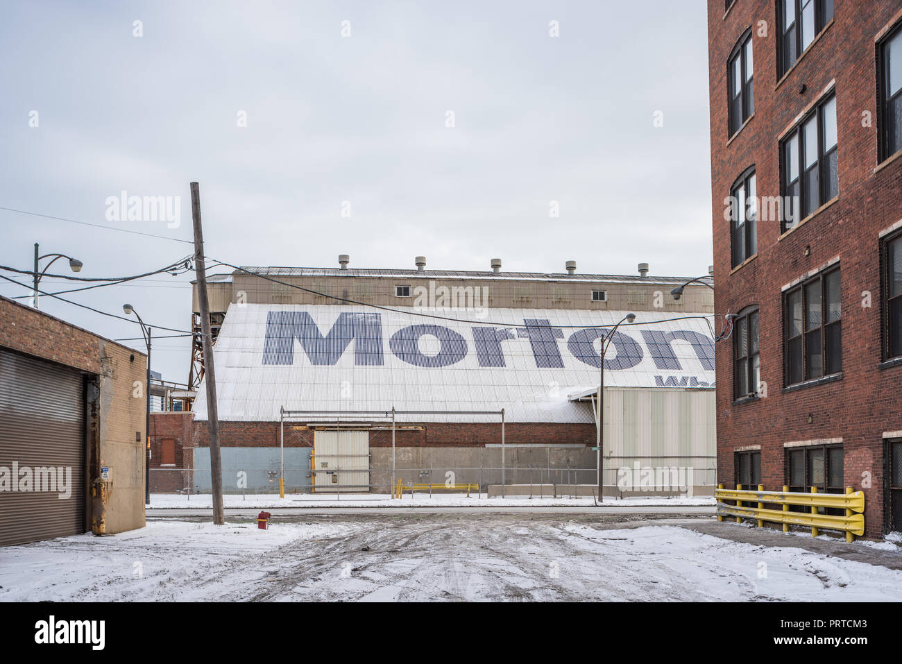 Morton Salt warehouse on Goose Island Stock Photo