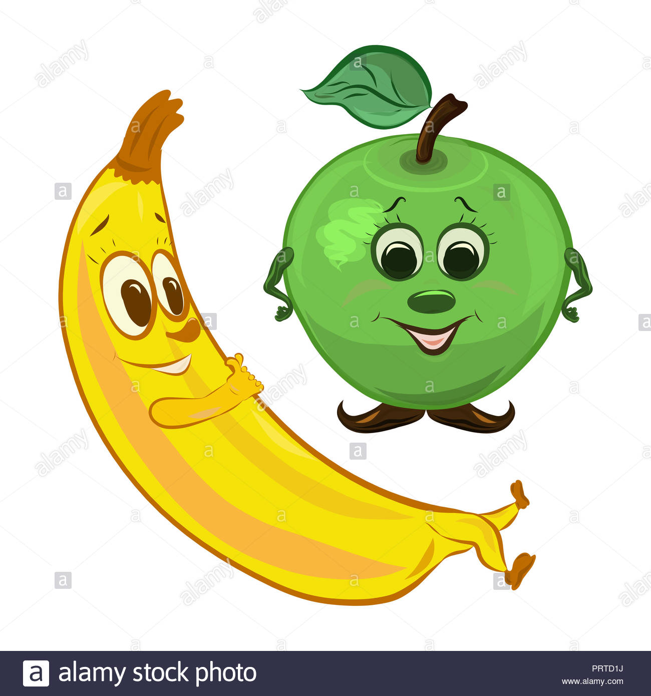 Banana Fruit Cartoon Illustration Stock Photos & Banana Fruit Cartoon