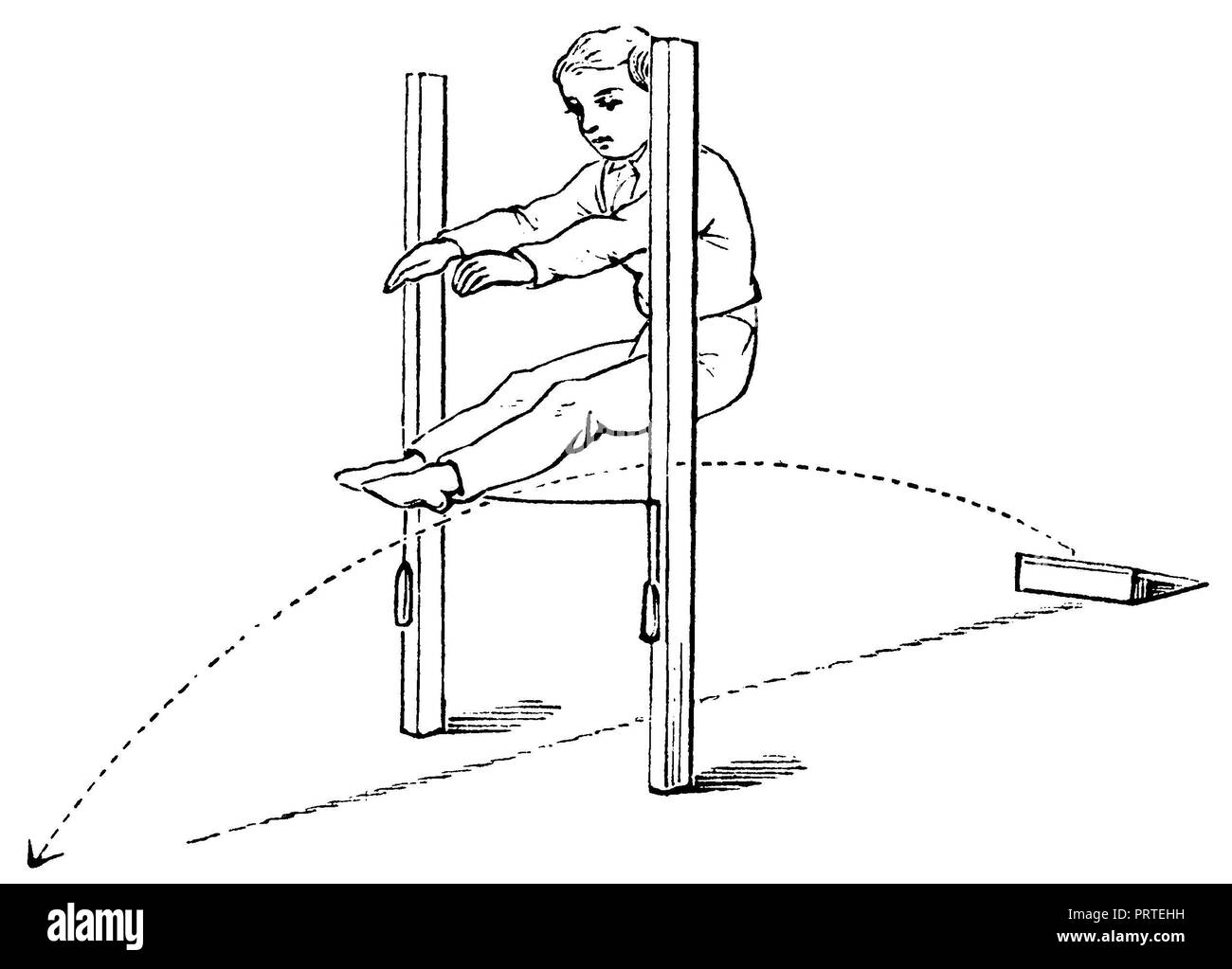 Gymnastics, exercises long jump, 1890 Stock Photo Alamy