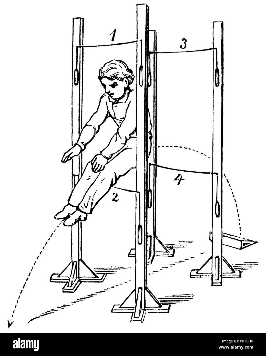 Gymnastics, exercises Long jump, 1890 Stock Photo Alamy