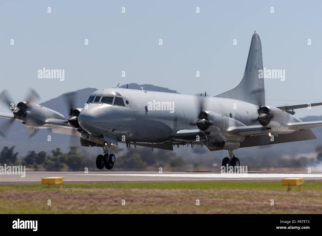 Royal Australian Air Force (RAAF) Lockheed AP-3C Orion Maritime Patrol and Anti Submarine Warfare Aircraft. Stock Photo