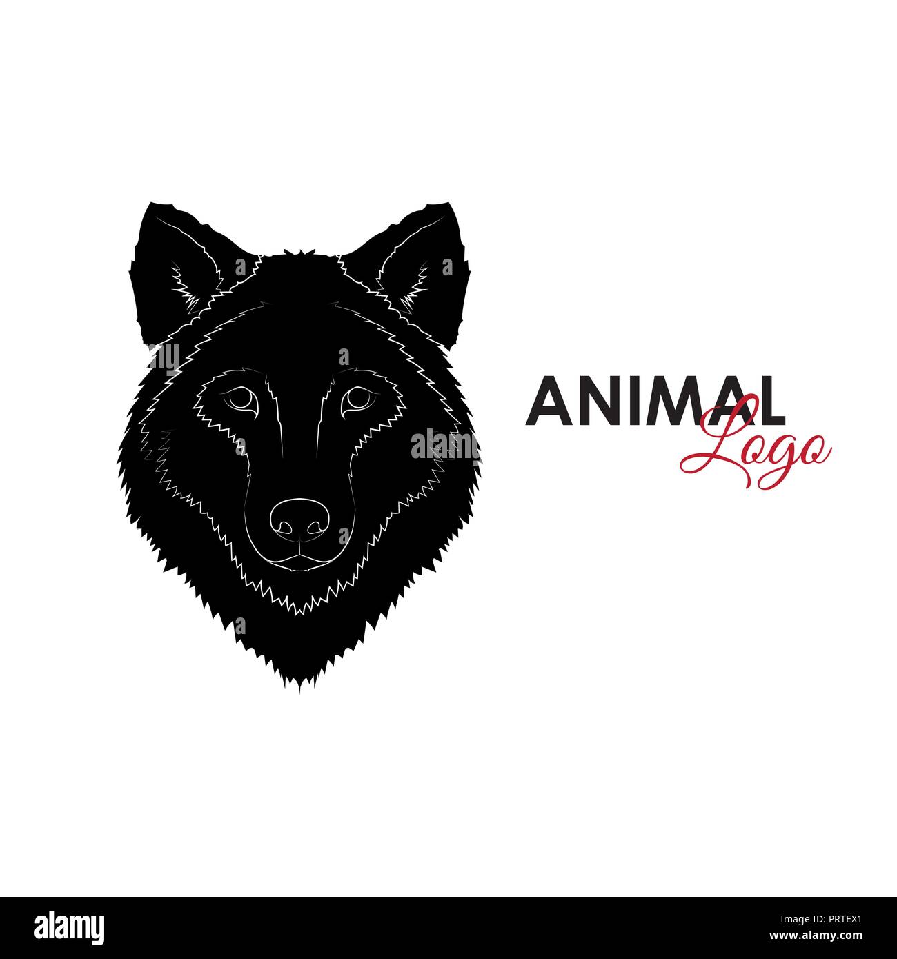 Head wolf icon logo symbol vector illustration Stock Vector