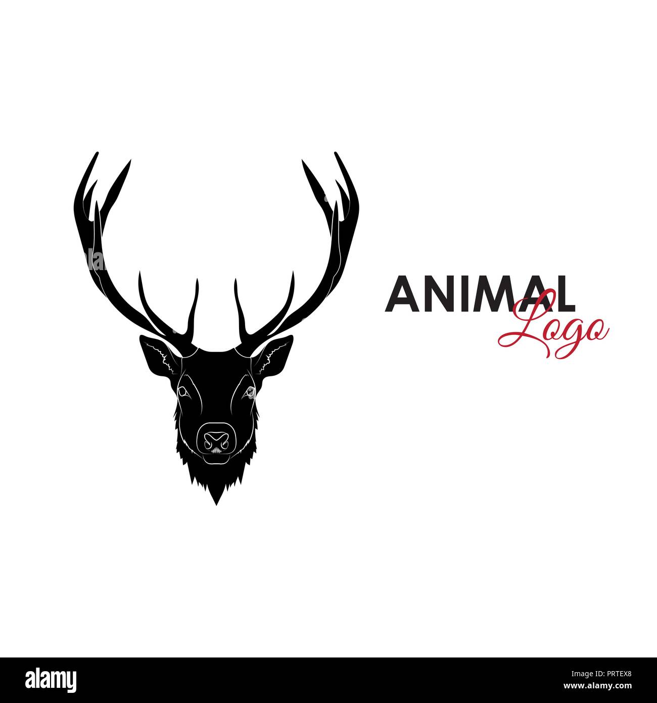 Head deer icon logo symbol vector illustration Stock Vector