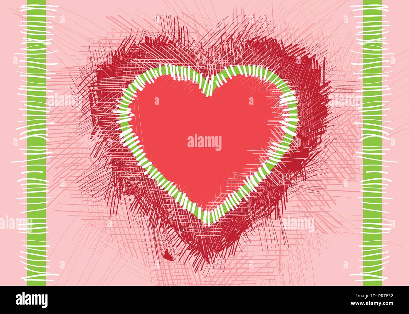 Illustration with a red valentine heart Stock Vector