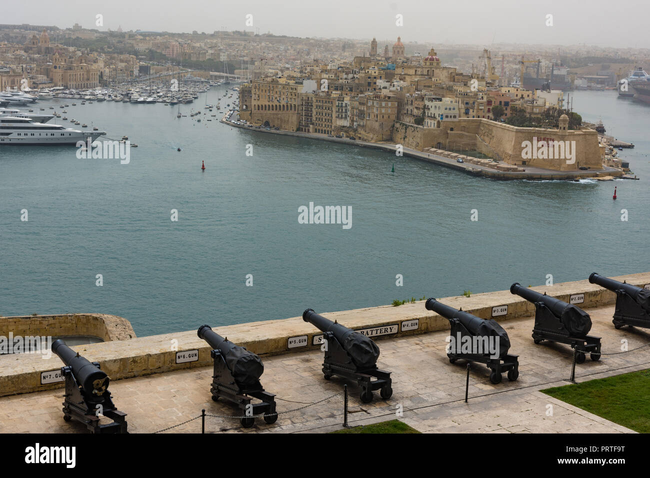 Valletta Malta, Saluting Battery Stock Photo