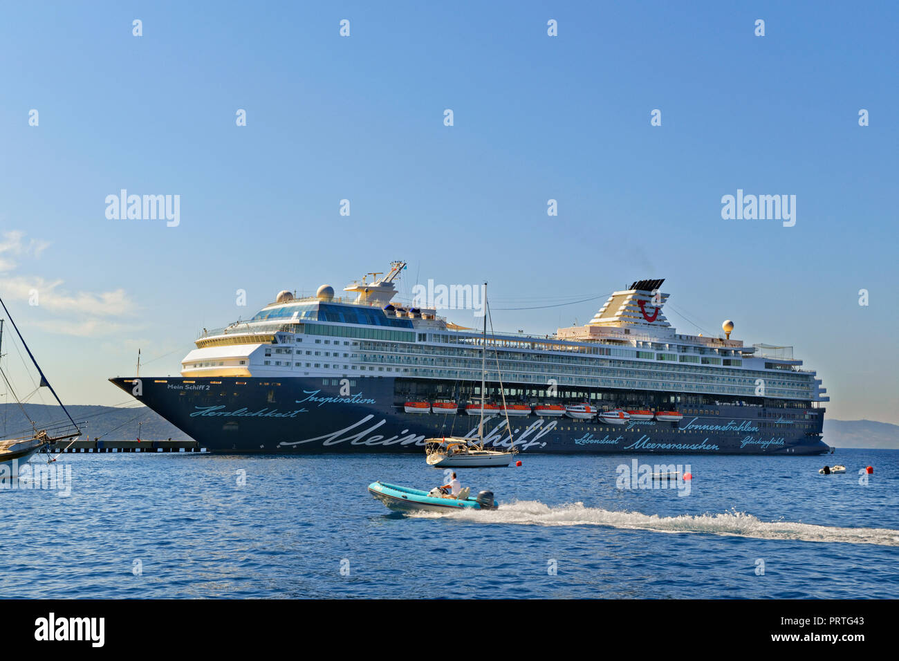Tui cruise ship 'Mein Schiff 2' docked at Bodrum in Turkey. Stock Photo
