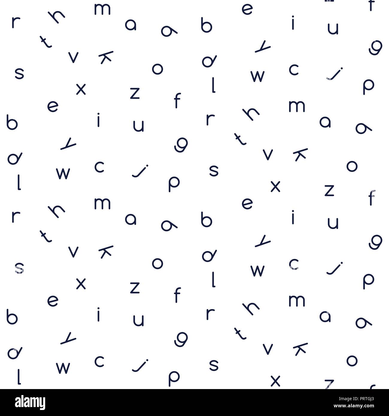 Letters seamless vector pattern monochrome color. Stock Vector