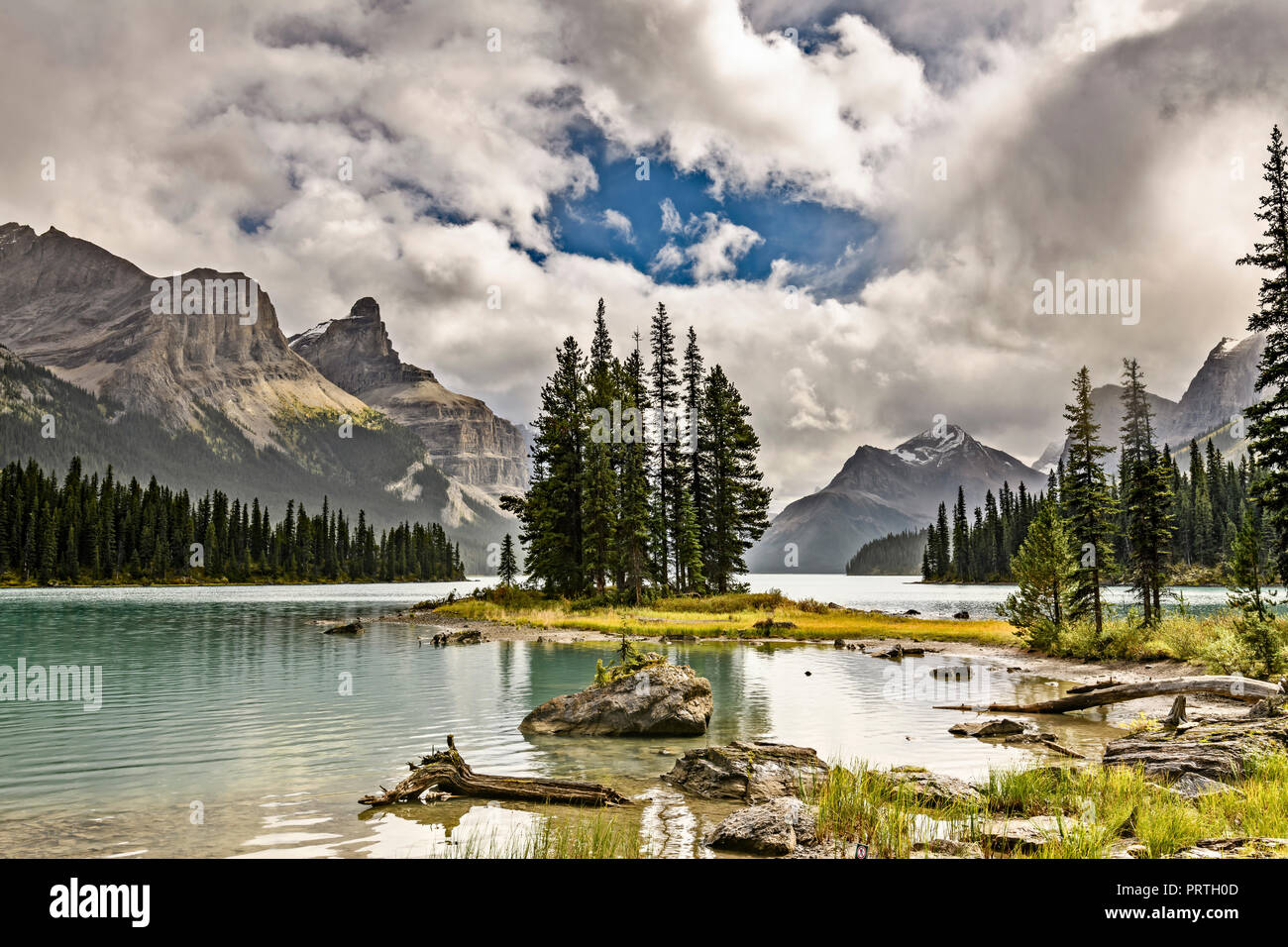 Spirit Island, Maligne Lake, Jasper National Park, Alberta Stock Photo