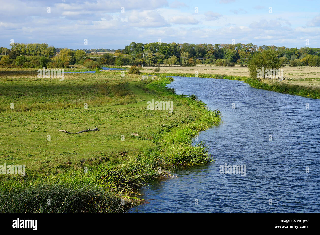 A view over the River Nene from the North Bridge, Oundle Stock Photo