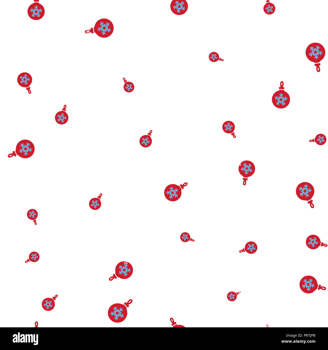 Red balls for decorating a Christmas tree seamless pattern. Isolated on ...