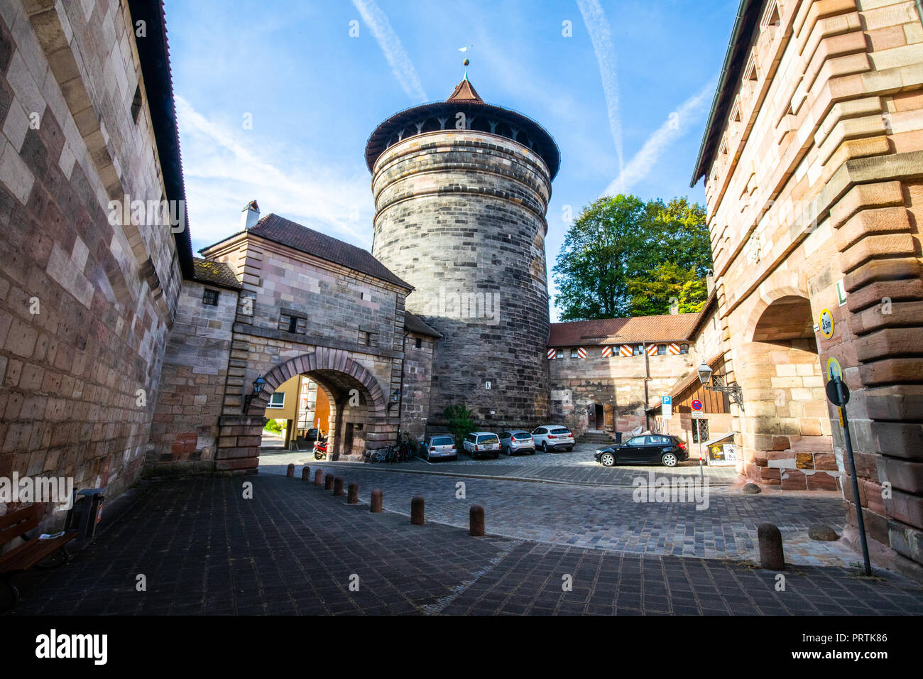 Neutorturm, Gate Tower on Old City Walls, Altstadt, Nuremberg, Germany