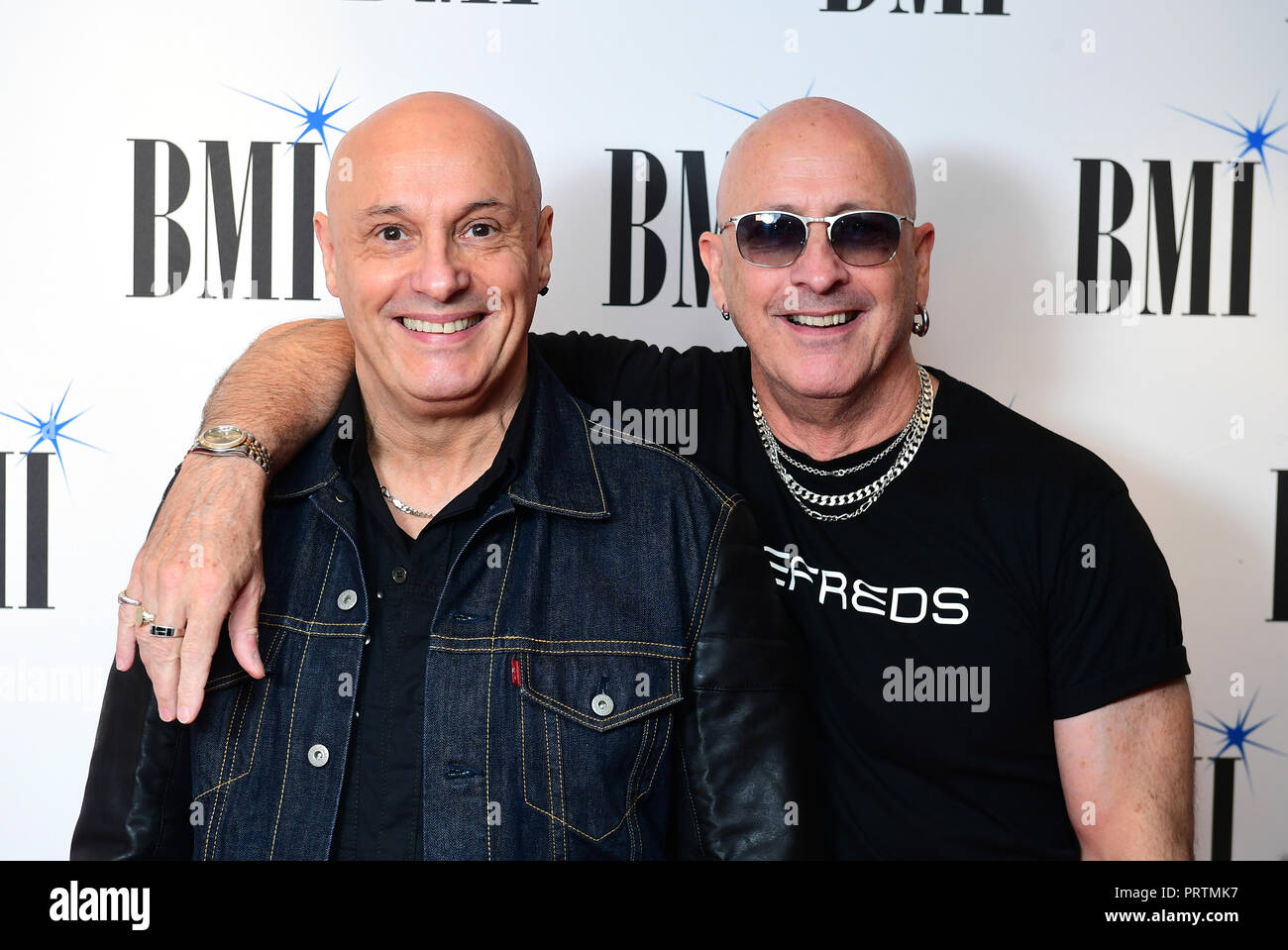 Fred And Richard Fairbrass Of Right Said Fred Arriving For The Bmi London Awards 18 At The Dorchester Hotel Central London Stock Photo Alamy