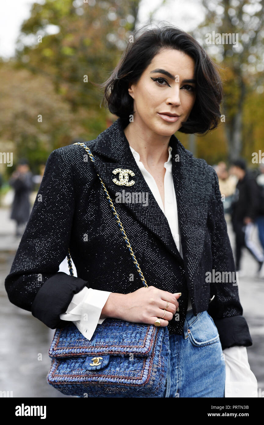 Brittany Xavier wearing Louis Vuitton outside Louis Vuitton Paris