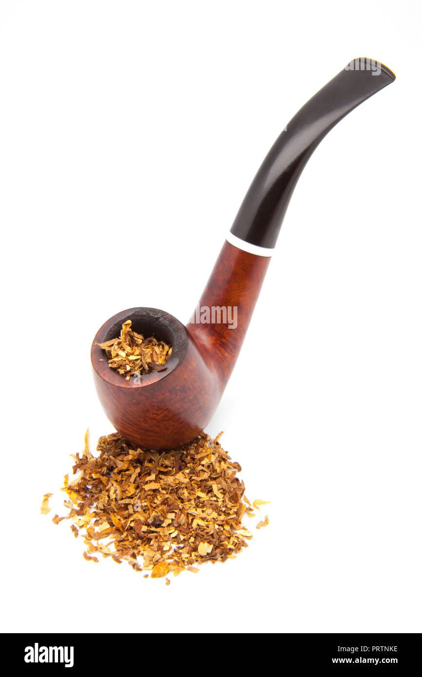 pipe with tobacco powder isolated over white background Stock Photo Alamy