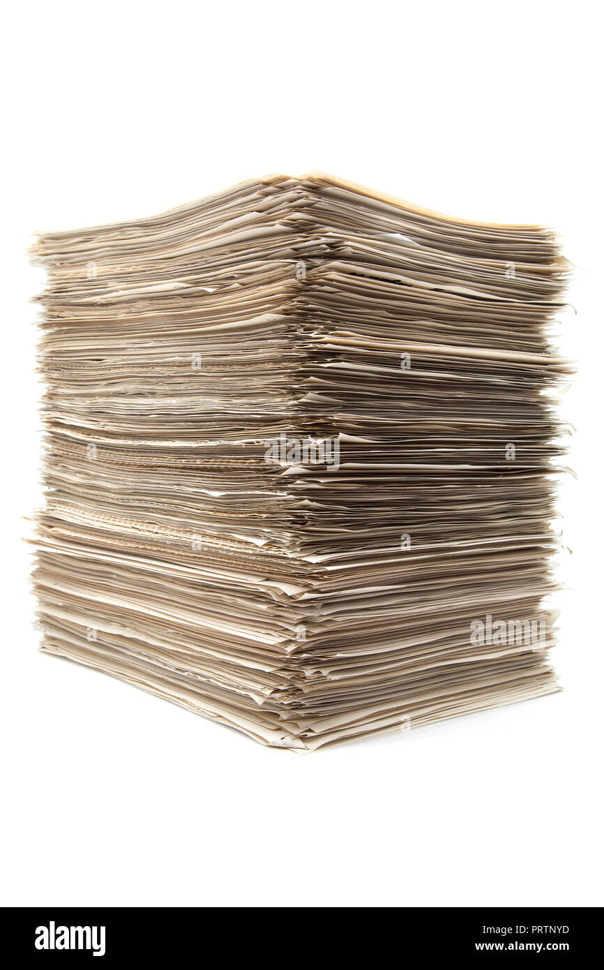 lot of documents on white background Stock Photo