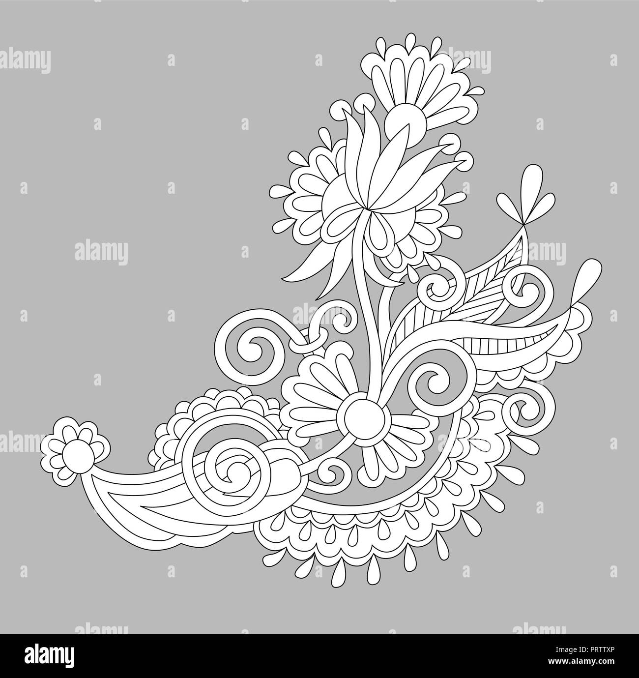 Paisley pattern illustration line hires stock photography and images