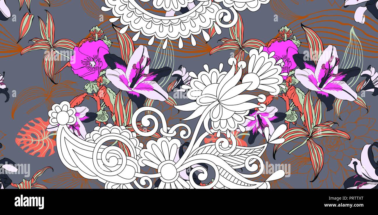 Artsy Flower Pattern original trendy seamless artistic flower pattern Stock Vector Image ...