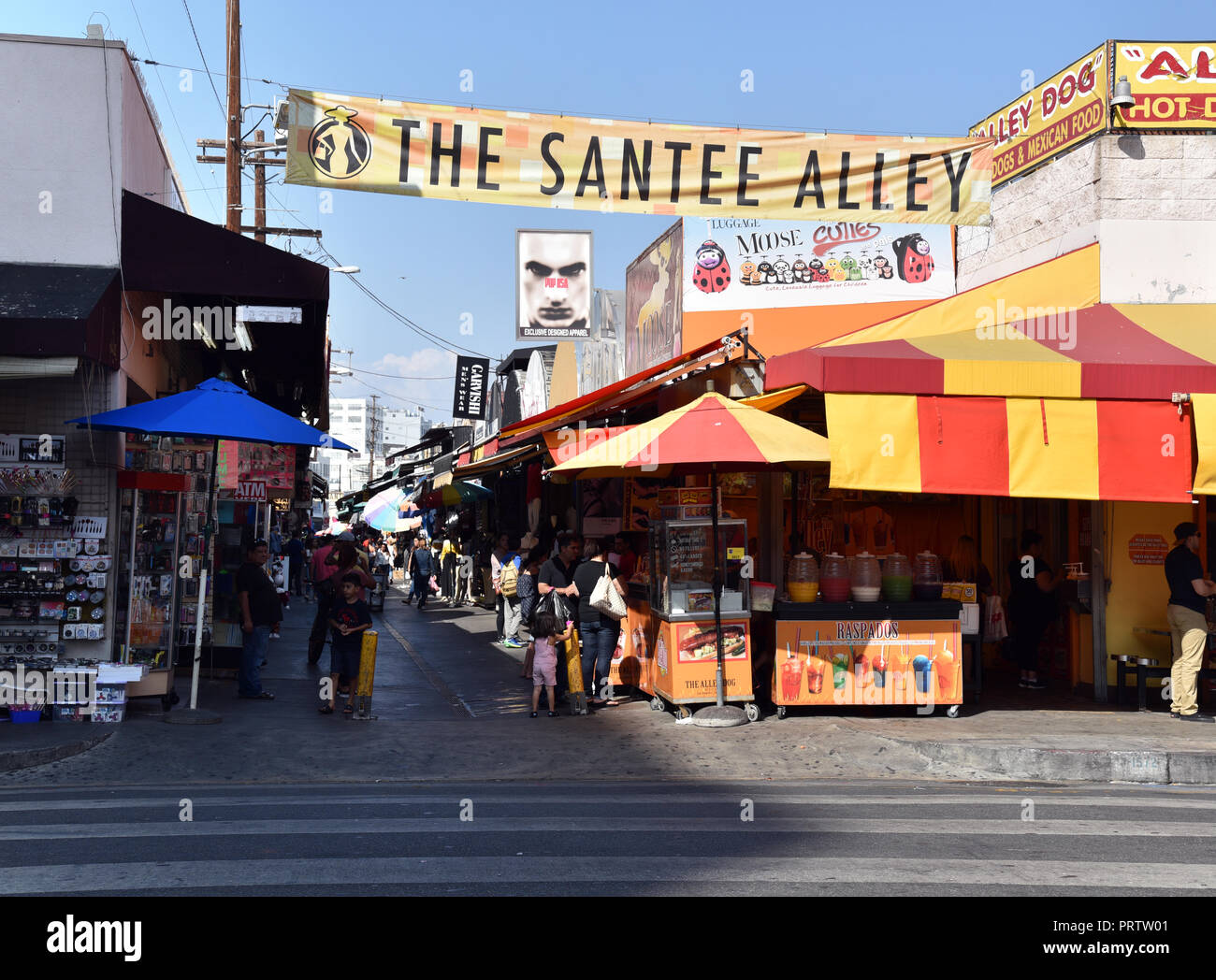 Shoppers and vendors fill the famous Santee Alley in the Los Angeles