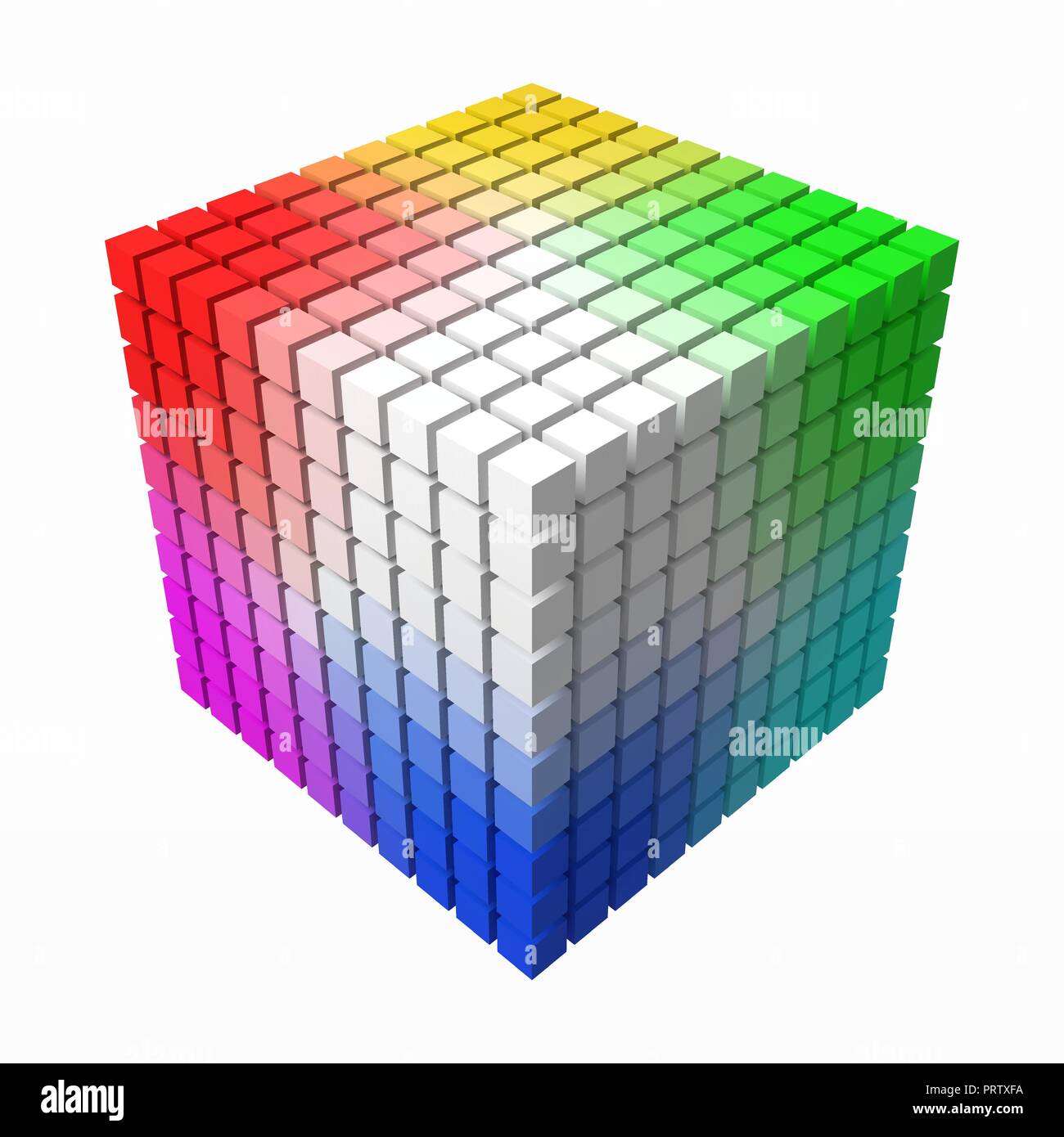 10x10 small cubes makes color gradient in shape of big cube. 3d style  vector illustration Stock Vector Image & Art - Alamy