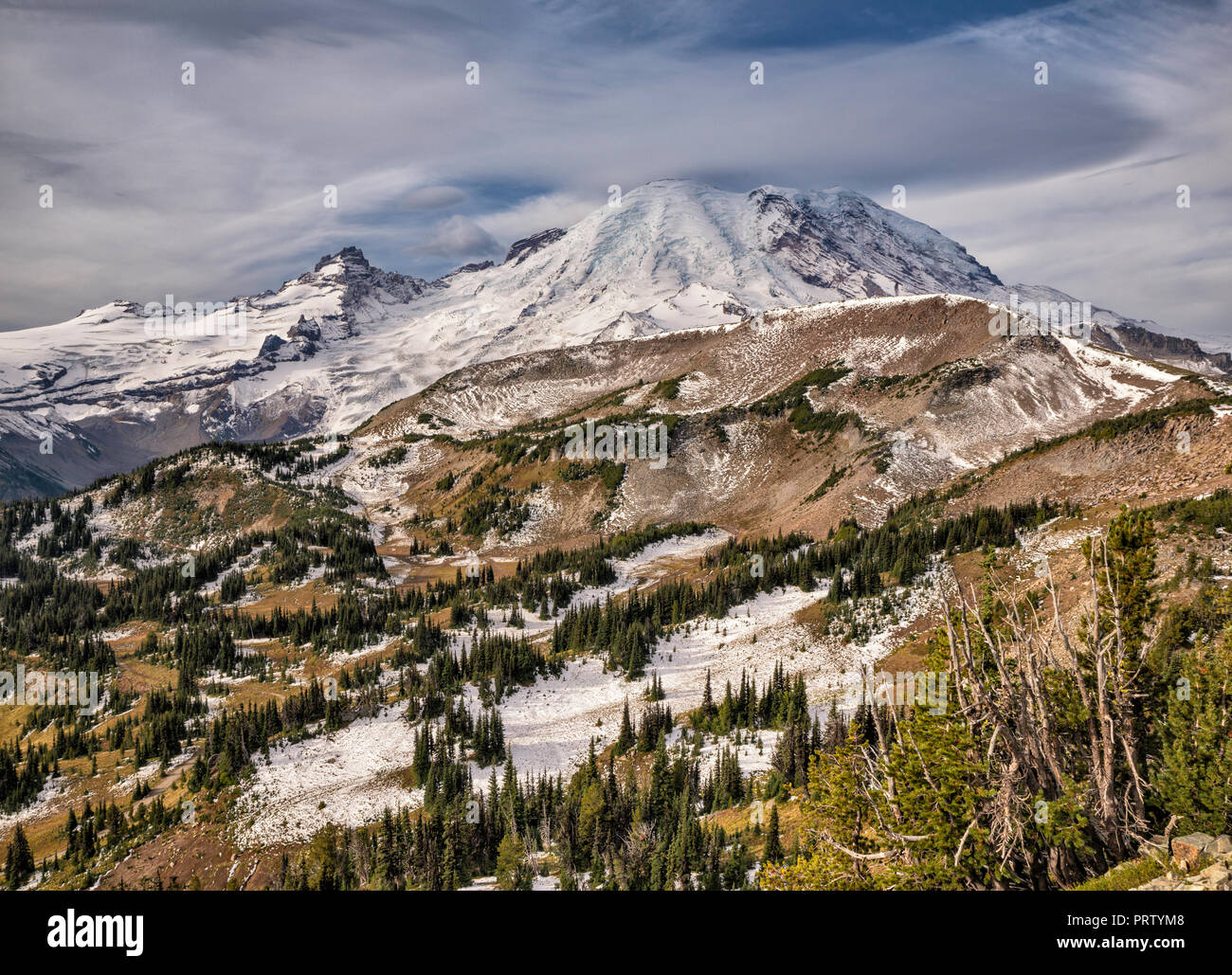 Clouds Over Mount Rainier From Sourdough Ridge At Mount Fremont Trail 