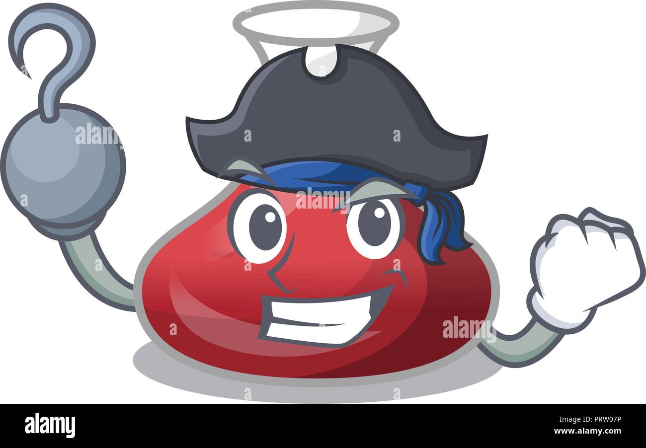 Pirate character glass decanter with red wine Stock Vector Image & Art