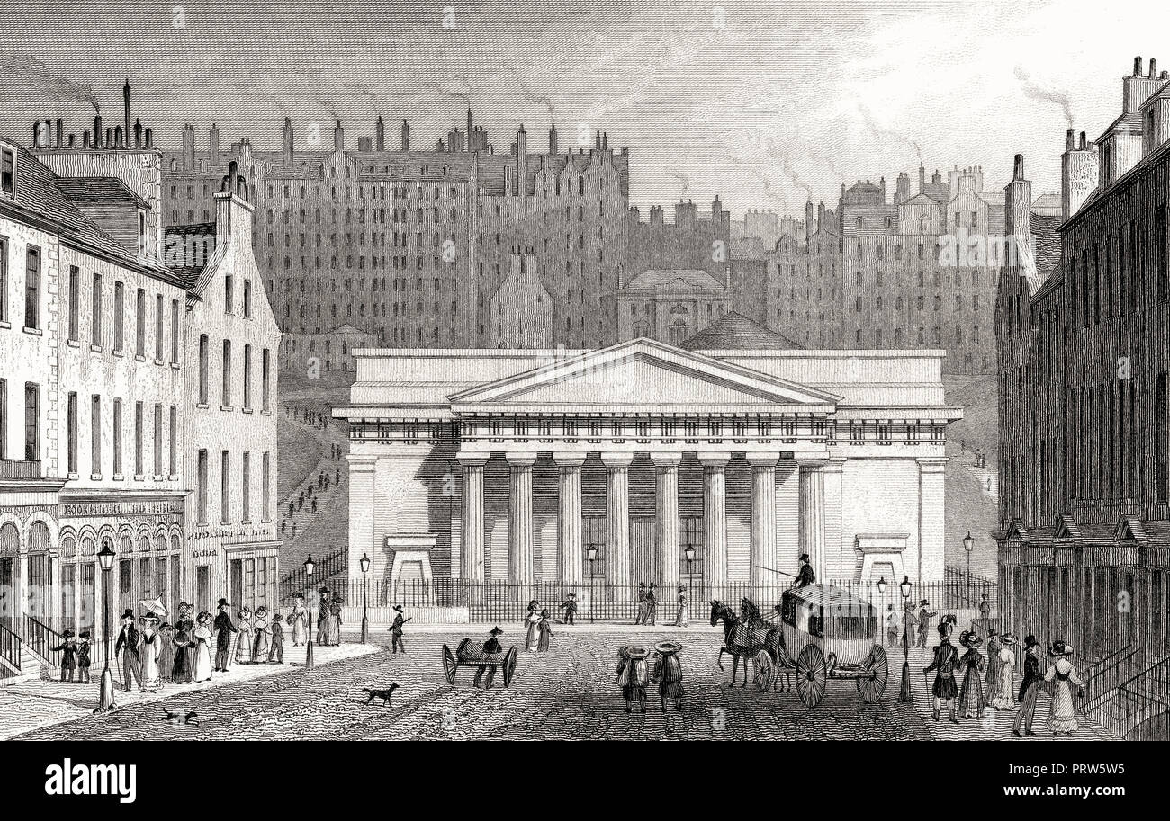 Royal Institution, from Hanover Street, Edinburgh, Scotland, 19th ...