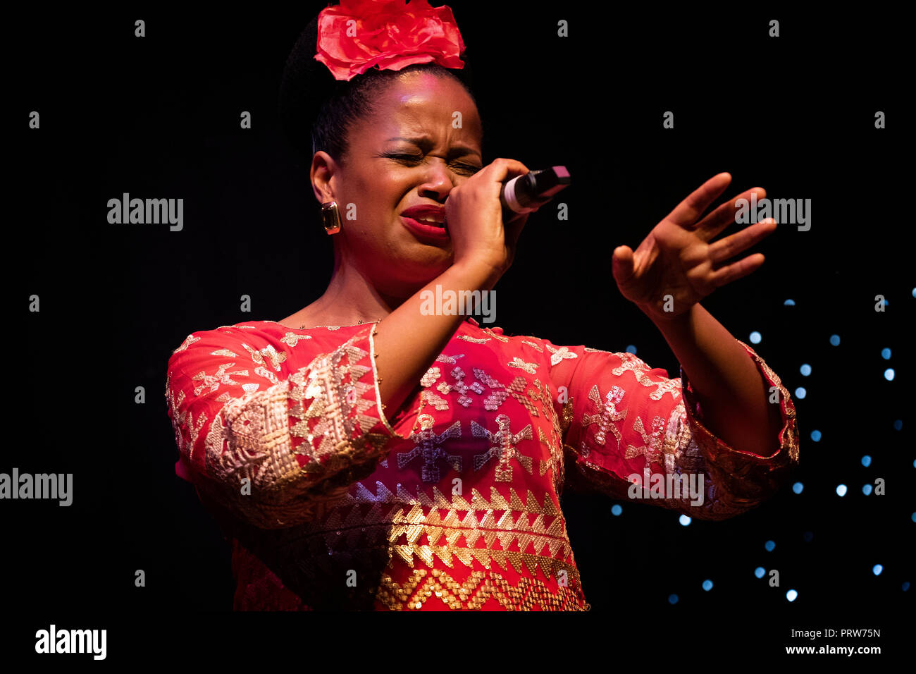 Vimala Rowe sings Billie Holiday songs with John Ethridge, Scarborough Jazz Festival 2018 Stock Photo