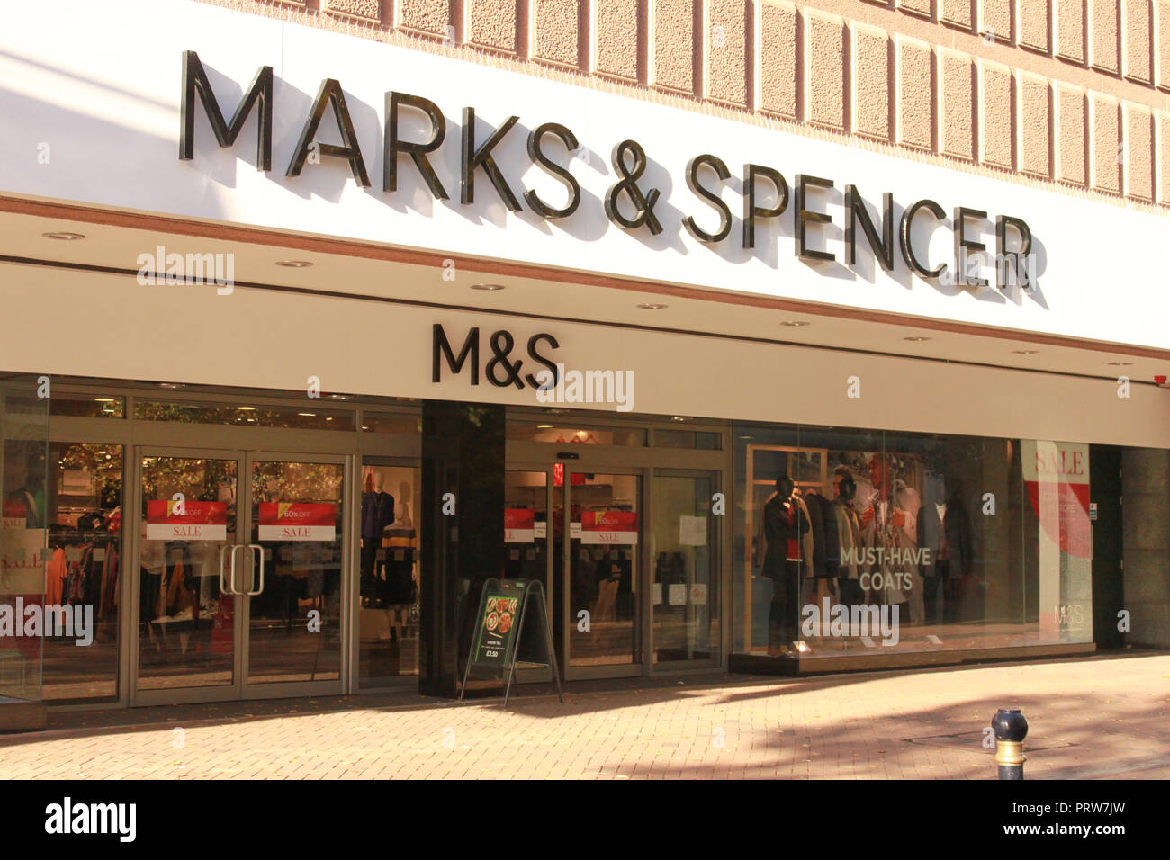 Marks and Spencer shop front, Gloucester Stock Photo