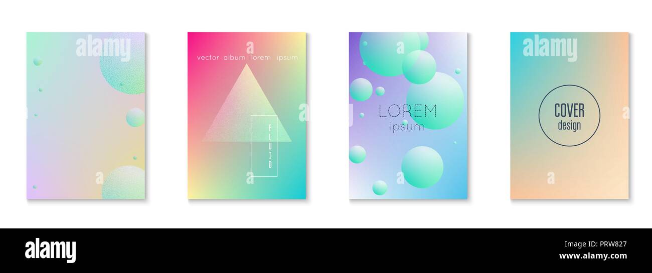 Fluid poster set with round shapes Stock Vector
