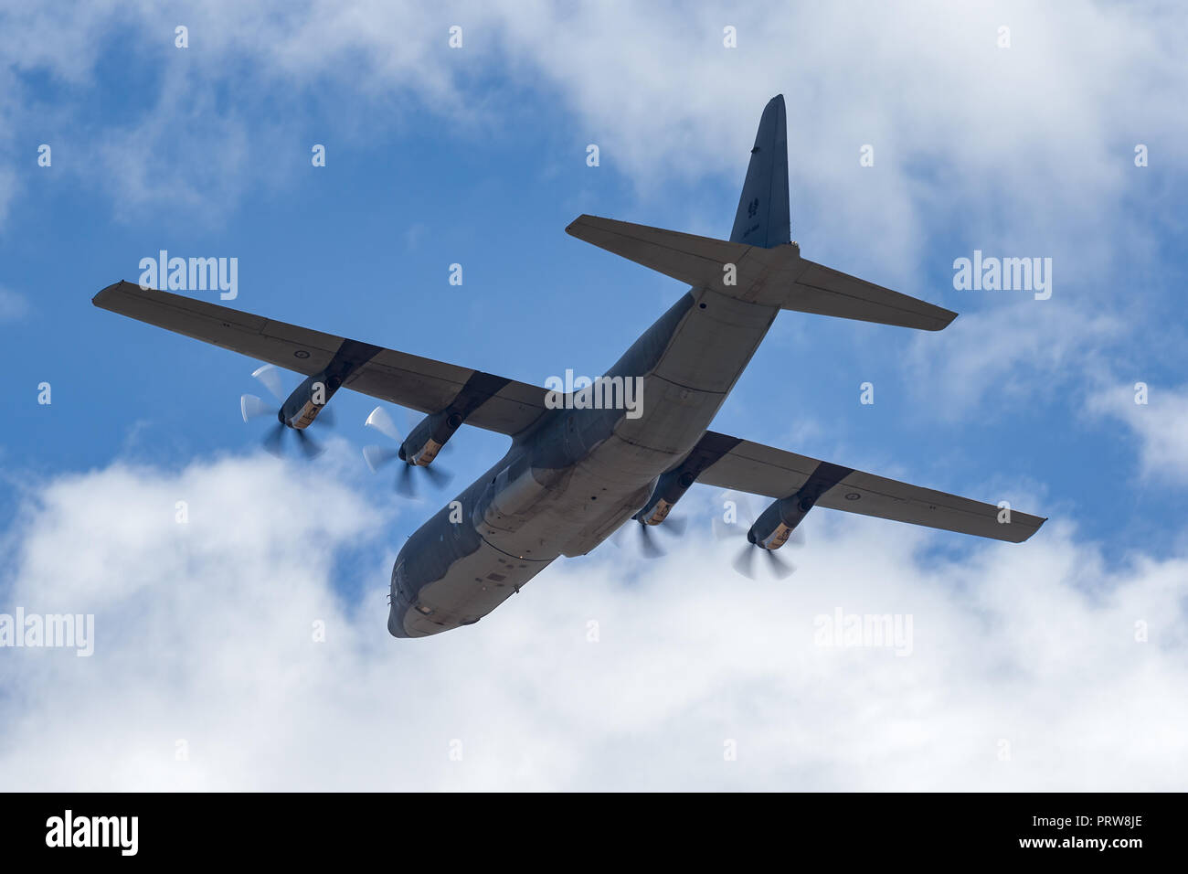 Royal Australian Air Force Lockheed Martin C-130J-30 Hercules military cargo aircraft A97-466. Stock Photo