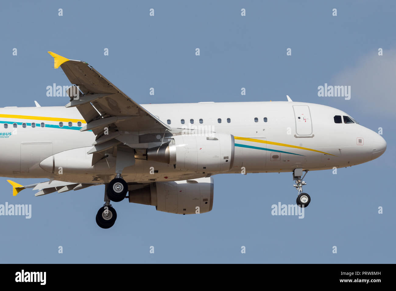 Comlux Aviation Malta Airbus A319-115X CJ luxury business jet 9H-AVK on approach to land. Stock Photo