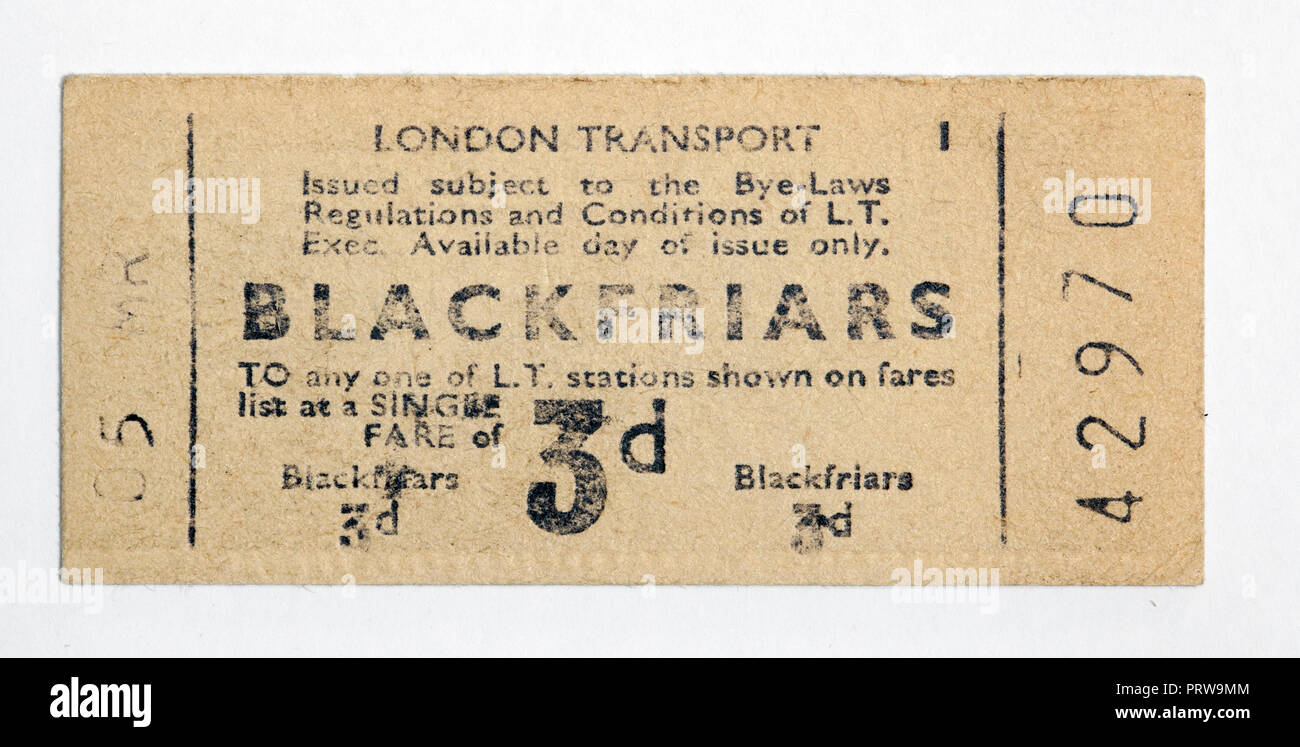 Vintage tube ticket london hires stock photography and images Alamy