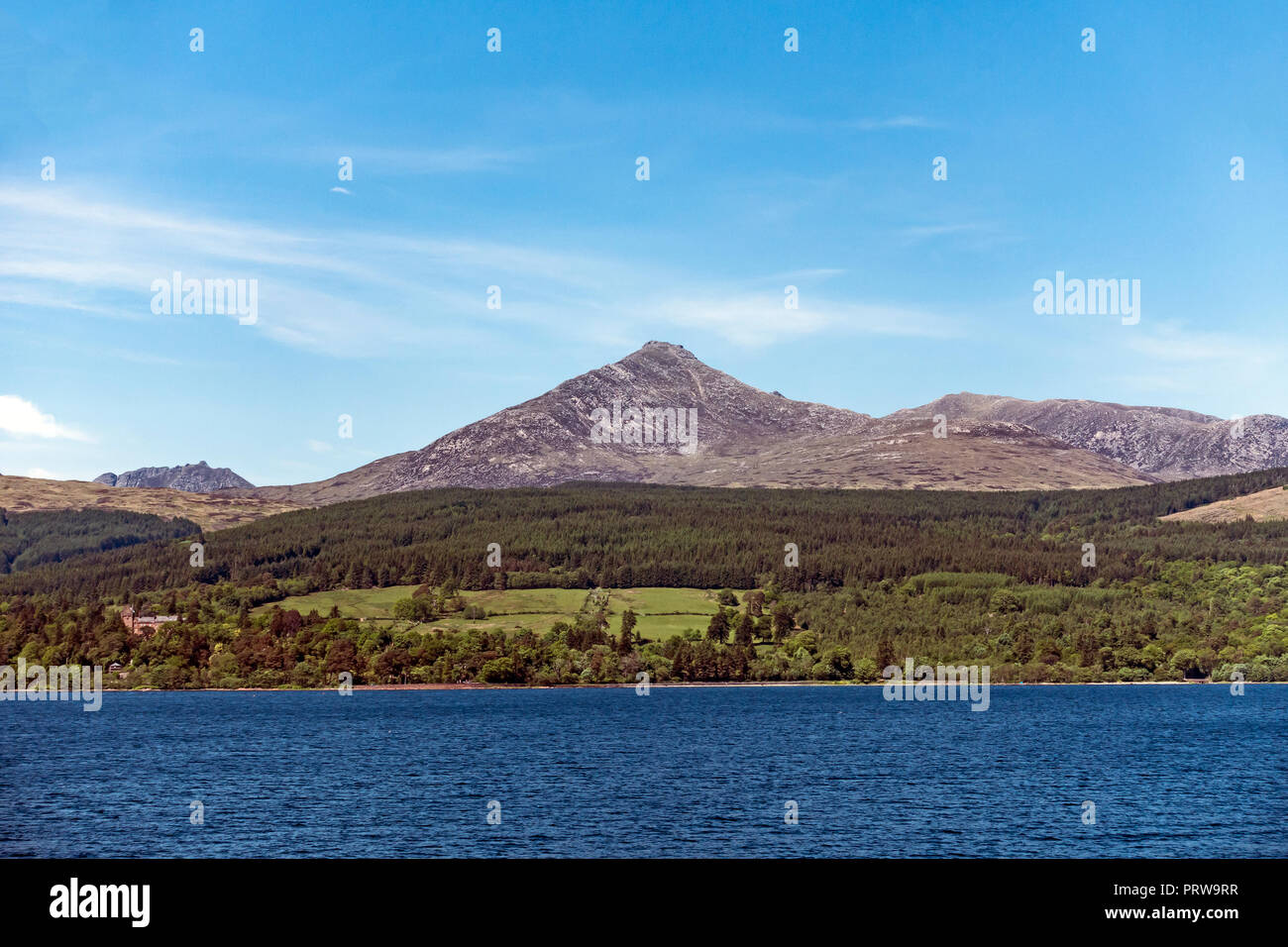 Mountain Goatfell on Isle of Arran seen from Brodick Bay Arran North