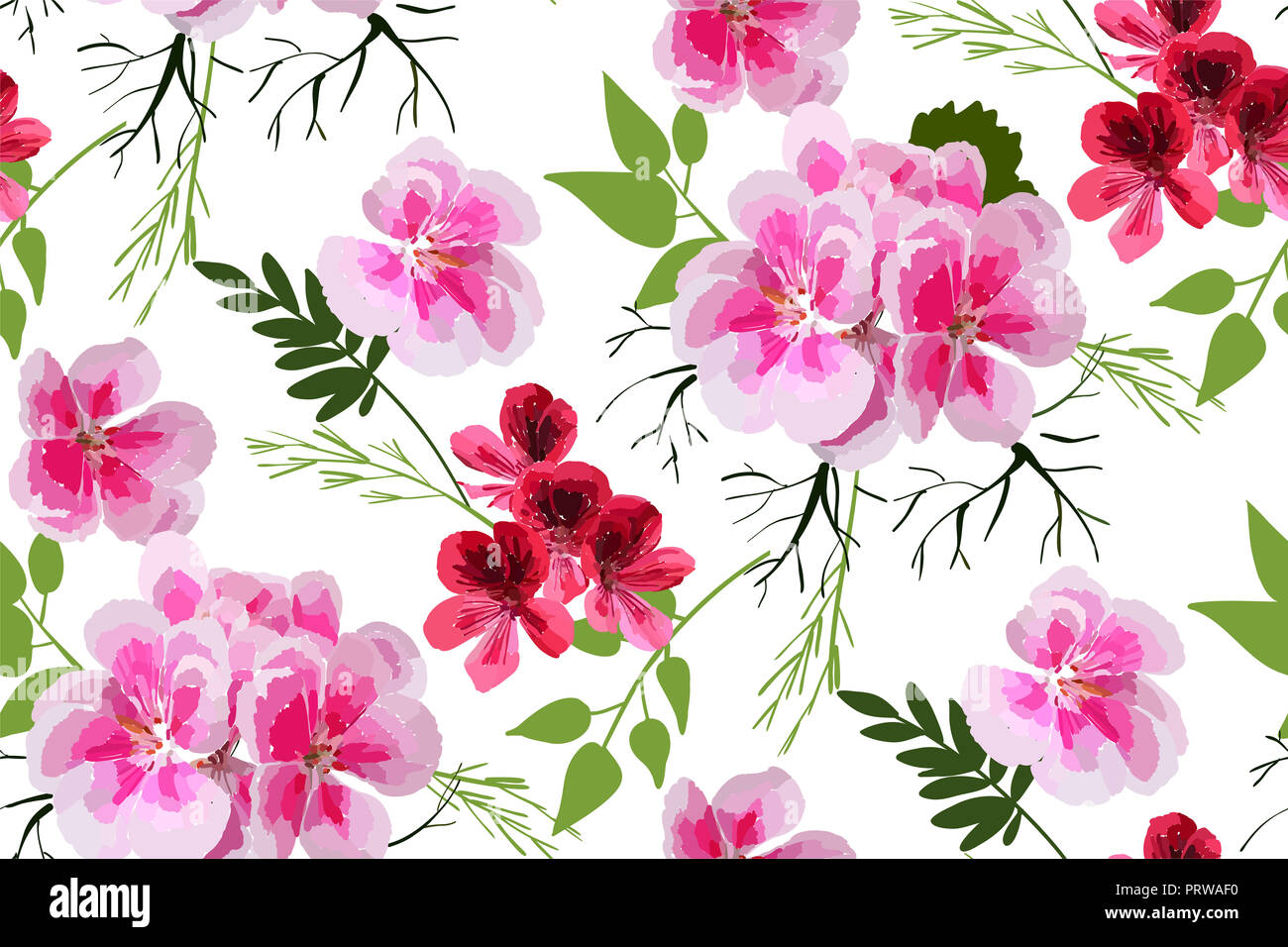 Floral Seamless Pattern With Different Flowers And Leaves Botanical floral-seamless-pattern-with-different-flowers-and-leaves-botanical