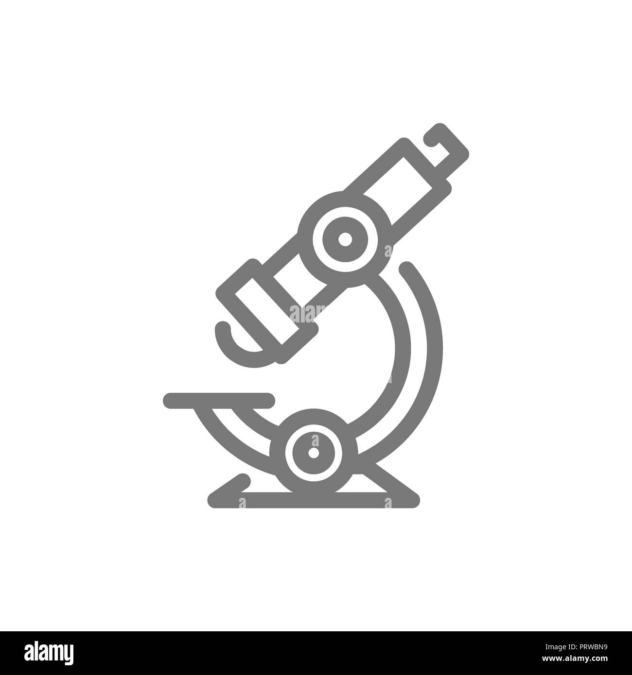 Simple microscope line icon. Symbol and sign illustration design. Isolated on white background Stock Photo