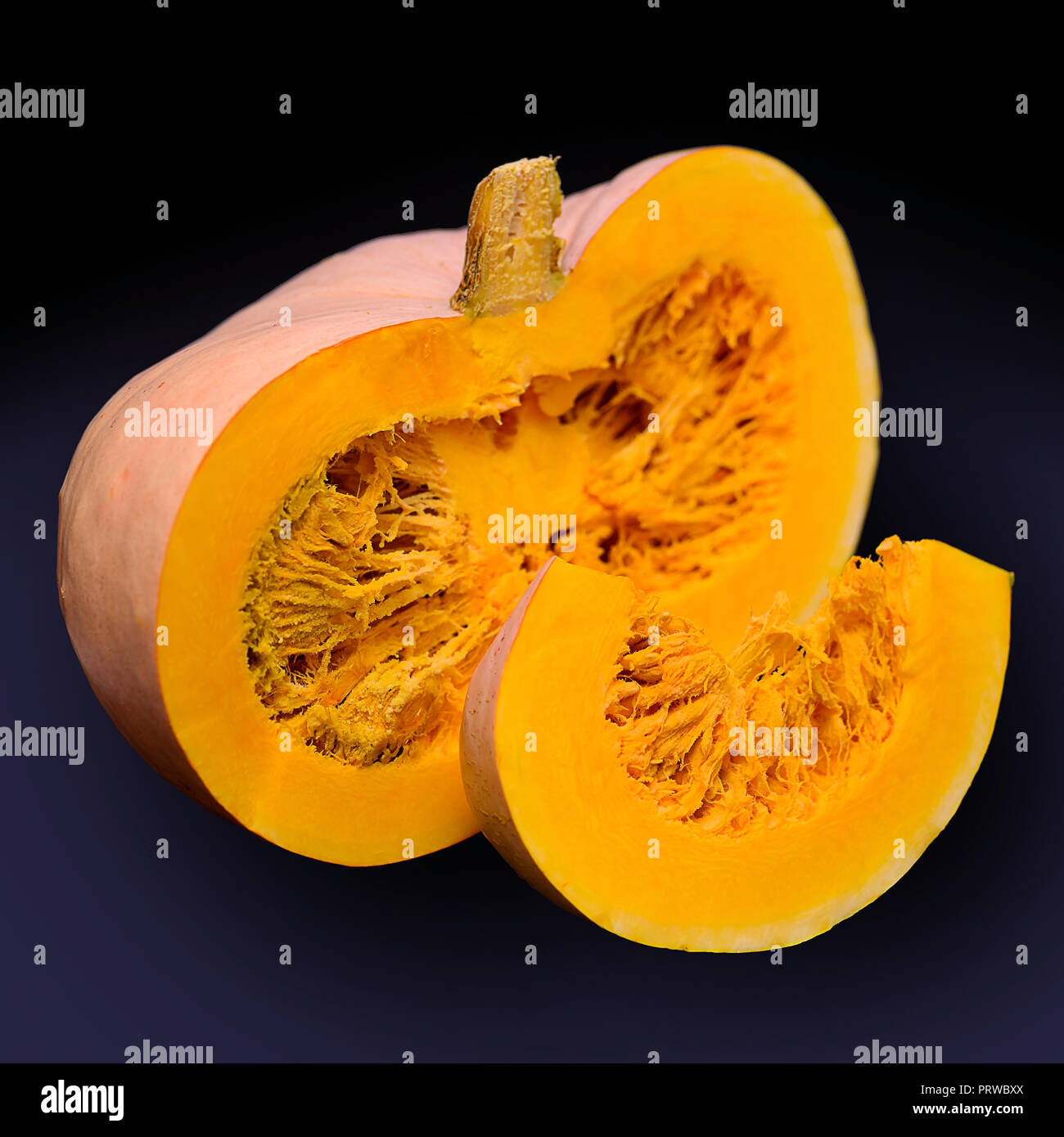 Orange autumn vegetable cut with pulp Stock Photo - Alamy