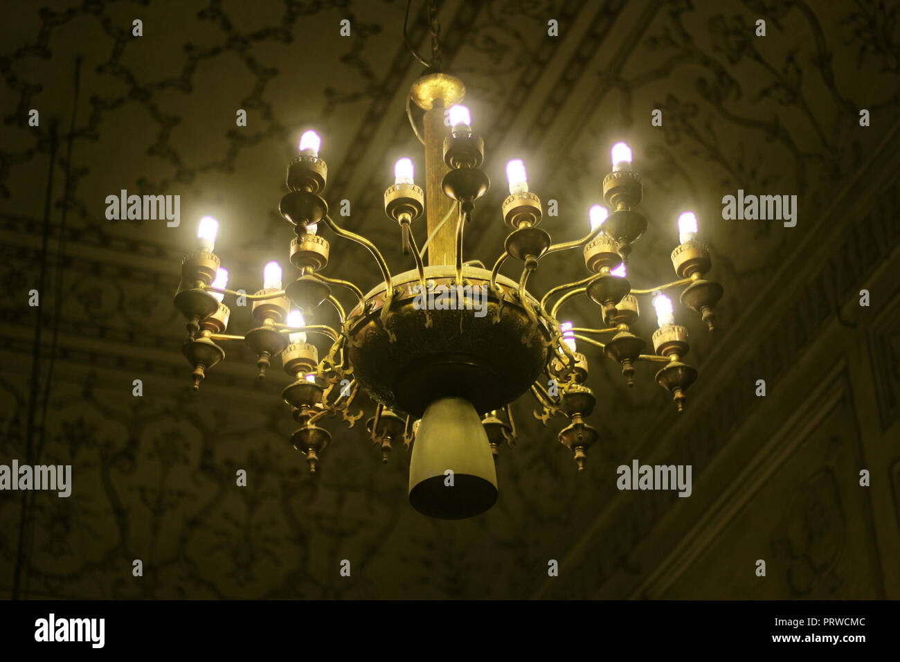 Antique Ceiling Chandelier In Badshahi Mosque Lahore